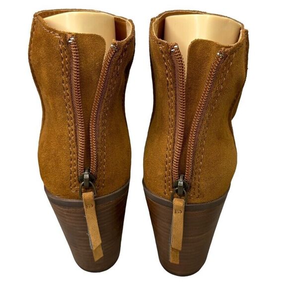 BP. Heath Brown Suede Back Zip Block High Heel Ankle Bootie EUC Womens Size 9.5M - Picture 7 of 12